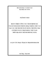 Hoàn thiện công tác thẩm định giá tài sản bảo đảm trong hoạt động cho vay tại các chi nhánh ngân hàng thương mại cổ phần xuất nhập khẩu việt nam trên địa bàn thành phố đà nẵng
