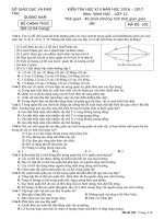 KIỂM TRA HK 2 lớp 12 môn SINH năm 2016   2017 đề  (1) 