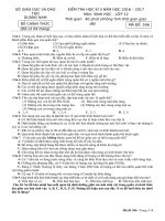 KIỂM TRA HK 2 lớp 12 môn SINH năm 2016   2017 đề  (6) 