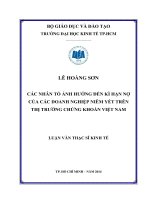 cac nhan to anh huong den ki han no cua doanh nghiep niem yet tren ttck viet nam luan van thac si