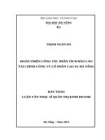 Hoàn thiện công tác phân tích báo cáo tài chính công ty cổ phần cao su đà nẵng