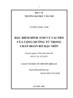 Đặc điểm hình ảnh và vai trò của cộng hưởng từ trong chẩn đoán rò hậu môn