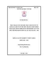 Thực trạng tuân thủ điều trị và một số yếu tố liên quan đến tuân thủ điều trị thay thế nghiện chất dạng thuốc phiện bằng methadone tại cơ sở điều trị methadone đống đa, hà nội năm 2012 2014 