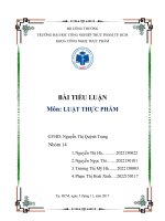 BÀI TIỂU LUẬN luật thực phẩm