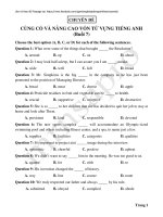 Chuyên đề củng cố và nâng cao vốn từ vựng tiếng Anh (Buổi 7)