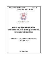 Đánh giá thực trạng thể lực người dân tộc chứt từ 19 60 tuổi tại xã hương liên, huyện hương khê tỉnh hà tĩnh 