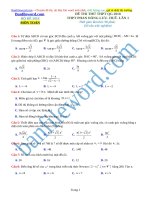 Đề thi thử THPT 2018 môn Toán Trường THPT Phan Đăng Lưu Huế lần 1 File word Có đáp án Có lời giải chi tiết
