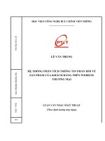 Hệ thống phân tích  thông tin phản hồi về sản phẩm của khách hàng trên website thương mại (Luận văn thạc sĩ)