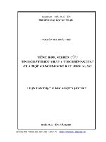 Tổng hợp, nghiên cứu tính chất phức chất 2Thiophenaxetat của một số nguyên tố đất hiếm nặng (Luận văn thạc sĩ)