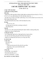 Kế hoạch dạy học theo chủ đề hóa học 8: Không khí  Sự cháy