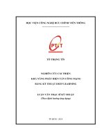Nghiên cứu cải thiện khả năng phát hiện tấn công mạng bằng kỹ thuật DEEP LEARNING (Luận văn thạc sĩ)