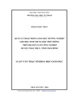 Quản lý hoạt động giáo dục hướng nghiệp cho học sinh trung học phổ thông trên địa bàn cụm công nghiệp huyện Thái Thụy, tỉnh Thái Bình (Luận văn thạc sĩ)
