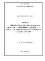 Phân tích dạng một số kim loại trong trầm tích và đánh giá khả năng tích lũy đồng và chì trong Nghêu (Meretrix lyrata) nuôi ở vùng cửa sông Tiền (Luận án tiến sĩ)
