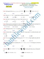Đề thi thử THPT 2018 môn Toán Trường THPT Hải Hậu A Nam Định Lần 1 File word Có đáp án Có lời giải chi tiết