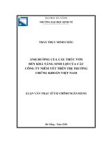 Ảnh hưởng của cấu trúc vốn đến khả năng sinh