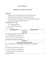 Giáo án Đại số 8 chương 2 bài 5: Phép cộng các phân thức đại số