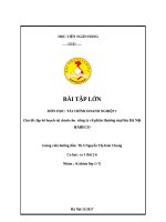 Tài chính doanh nghiệp:lập kế hoạch tài chính cho  công ty cổ phần thương mại bia Hà Nội