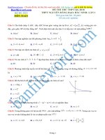 Đề thi thử THPT 2018 môn Toán Trường THPT Nguyễn Đăng Đạo Bắc Ninh Lần 1 File word Có đáp án Có lời giải chi tiết