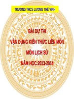 BÀI dự THI vận DỤNG KIẾN THỨC LIÊN môn  đời SỐNG văn hóa THỜI TRẦN