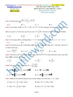 Đề thi thử THPT 2018 môn Toán Trường THPT Hải An Hải Phòng Lần 1 File word Có đáp án Có lời giải chi tiết