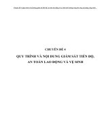 QUY TRÌNH VÀ NỘI DUNG GIÁM SÁT TIẾN ĐỘ, AN TOÀN LAO ĐỘNG VÀ VỆ SINH