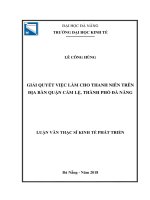 Giải quyết  việc làm cho thanh niên trên địa bàn quận Cẩm Lệ, thành phố Đà  Nẵng