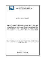 Hoàn thiện công tác kiểm soát nội bộ tại các chi nhánh ngân hàng TMCP sài gòn thương tín   khu vực bắc trung bộ (tt)