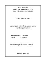 Phát triển nền nông nghiệp xanh tại tỉnh Quảng Nam (tt)