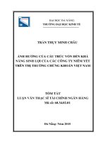 Ảnh hưởng của cấu trúc vốn đến khả năng sinh lợi của các công ty niêm yết trên thị trường chứng khoán việt nam (tt) 