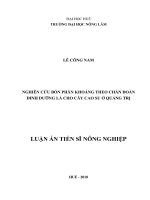Nghiên cứu bón phân khoáng theo chẩn đoán dinh dưỡng lá cho cây cao su ở Quảng Trị (Luận án tiến sĩ)