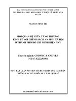 Mối quan hệ giữa tăng trưởng kinh tế với chính sách an sinh xã hội ở thành phố hồ chí minh hiện nay tt