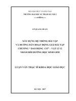 Xây dựng hệ thống bài tập và hướng dẫn hoạt động giải bài tập chương dao động cơ   vật lí 12 nhằm bồi dưỡng học sinh giỏi 