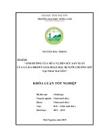 Nghiên cứu ảnh hưởng của mùa vụ đến sức sản xuất của gà Isa brown thương phẩm giai đoạn hậu bị nuôi chuồng kín tại Thái Nguyên (Khóa luận tốt nghiệp)