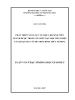 Phát triển năng lực tự học cho sinh viên ngành dược trong tổ chức dạy học phát hiện và giải quyết vấn đề theo hình thức xemina