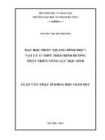 Dạy học phần quang hình học, vật lý 11 THPT theo định hướng phát triển nặng lực học sinh 