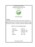 Khảo sát một số chỉ tiêu chất lượng tinh dịch và bệnh thường gặp của lợn đực giống Landrace và Pidu tại trại gia công CP  Huyện Lương Sơn  Tỉnh Hòa Bình (Khóa luận tốt nghiệp)