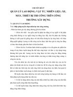 QUẢN LÝ LAO ĐỘNG; VẬT TƯ, NHIÊN LIỆU; XE, MÁY, THIẾT BỊ THI CÔNG TRÊN CÔNG TRƯỜNG XÂY DỰNG