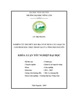 Nghiên cứu tri thức bản địa về sử dụng các loại cây làm phẩm màu thực phẩm tại của tỉnh Thái Nguyên (Khóa luận tốt nghiệp)