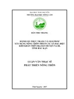 Đánh giá thực trạng và giải pháp xây dựng nông thôn mới ở các xã đặc biệt khó khăn trên địa bàn huyện Na Rì, tỉnh Bắc Kạn (Luận văn thạc sĩ)