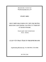 Phát triển hoạt động xúc tiến thị trường khách du lịch nội địa tại công ty TNHH MTV lữ hành vitours