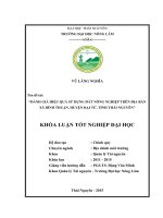 Đánh giá hiệu quả sử dụng đất sản xuất nông nghiệp trên địa bàn xã Bình Thuận, Huyện Đại Từ, Tỉnh Thái Nguyên (Khóa luận tốt nghiệp)