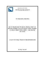 Quản trị rủi ro tín dụng trong cho vay doanh nghiệp tại ngân hàng nông nghiệp và phát triển nông thôn   chi nhánh đà nẵng