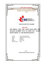 CHUYÊN ĐỀ TỐT NGHIỆP - MỞ RỘNG CHO VAY NHẮN HẠN ĐỐI VỚI DOANH NGHIỆP