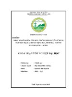 Đánh giá công tác cấp giấy chứng nhận quyền sử dụng đất trên địa bàn huyện Định Hóa, tỉnh Thái Nguyên giai đoạn 2012 – 6 2014 (Khóa luận tốt nghiệp)