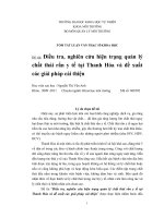 Điều tra, nghiên cứu hiện trạng quản lý chất thải rắn y tế tại Thanh Hóa và đề xuất các giải pháp cải thiện