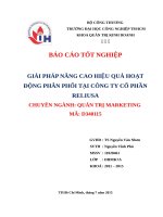 Báo cáo tốt nhiệp - GIẢI PHÁP NÂNG CAO HIỆU QUẢ HOẠT ĐỘNG PHÂN PHỐI TẠI CÔNG TY