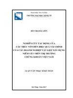 Nghiên cứu tác động của cấu trúc vốn đến hiệu quả tài chính của các doanh nghiệp vật liệu xây dựng niêm yết trên thị trường chứng khoán việt nam