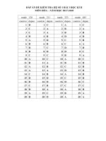 ĐÁP ÁN ĐỀ KIỂM TRA HỆ SỐ 1 BÀI 3 HỌC KÌ II