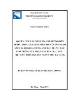 Nghiên cứu các nhân tố ảnh hưởng đến sự gắn bó lâu dài của nhân viên với các doanh nghiệp tại TP  nha trang