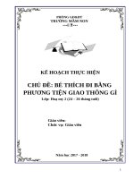 GIÁO án mầm NON 2018 bé THÍCH đi BẰNG PHƯƠNG TIỆN GIAO THÔNG gì 
